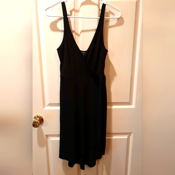 Express Black Sleeveless Wrap Front Dress size XS - Picture 2 of 11